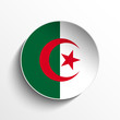 Algeria Flag Paper Circle Shadow Button