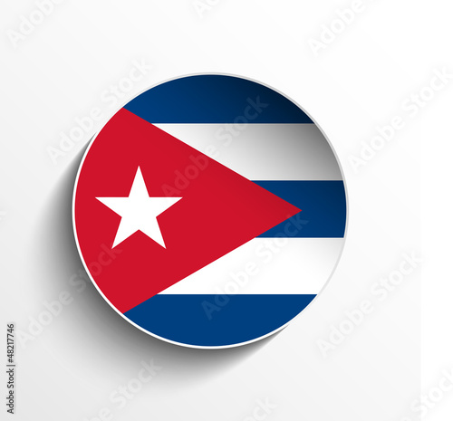 Vector: Cuba Flag Paper Circle Shadow Button Cuba Flag Paper Circle Shadow Button