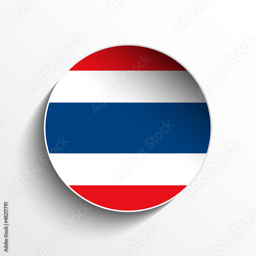 Vector: Thailand Flag Paper Circle Shadow Button Thailand Flag Paper Circle Shadow Button