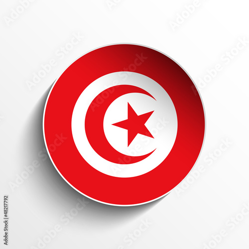 Vector: Tunisia Flag Paper Circle Shadow Button Tunisia Flag Paper Circle Shadow Button