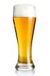 Glass of beer isolated on a white background