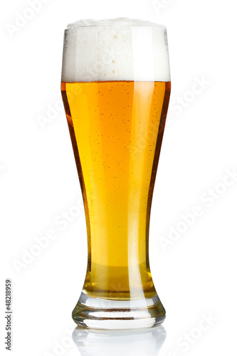 Photo: Glass of beer isolated on a white background Glass of beer isolated on a white background