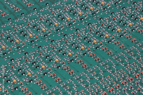 Photo: Green computer circuit board Green computer circuit board