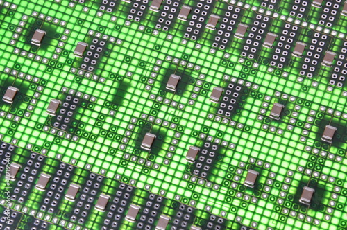 Photo: Green computer circuit board Green computer circuit board