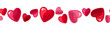 Horizontal seamless background with hearts. Vector illustration.