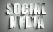Social media cut from paper on background