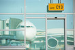 Airplane parked at the airport gate