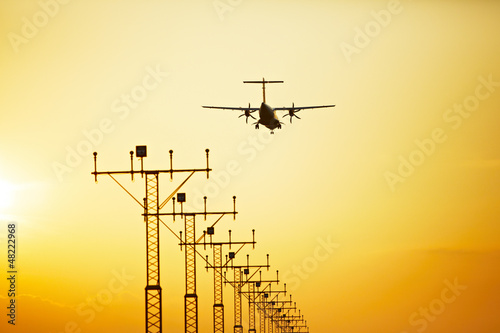 Photo: Propeller airplane is landing Propeller airplane is landing