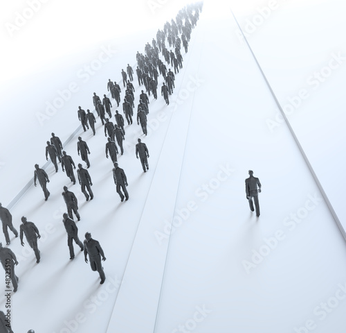 Illustration: Outlier choosing his own path Outlier choosing his own path