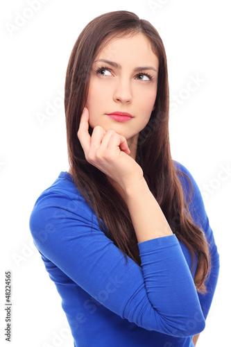 Photo: Attractive woman thinking Attractive woman thinking