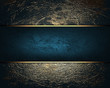 Shabby gold background with blue name plate for writing.