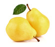 Ripe pear with leaf