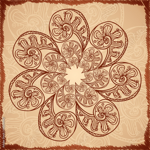 Vector: Vintage beige abstract background with doodle circle Vintage beige abstract background with doodle circle
