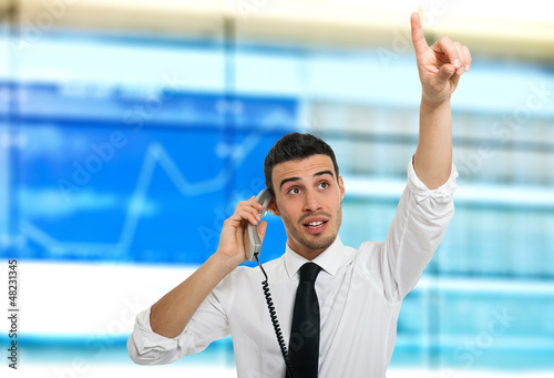 Photo: Stock broker at work Stock broker at work