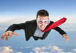 Funny businessman skydiving