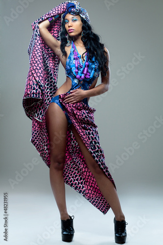 Photo: Young African-american fashion model. Young African-american fashion model.