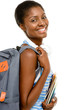 Successful African American Student woman back to school isolate