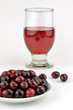 Fresh cranberries and juice