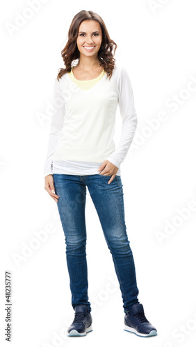 Photo: Smiling beautiful young woman, isolated Smiling beautiful young woman, isolated