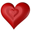 Illustration: Red heart on white background Red heart on white background