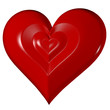 Illustration: Glossy red heart on white background Glossy red heart on white background
