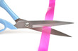 Cutting pink ribbon