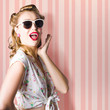 Surprised Girl In Retro Fashion Style Glamur