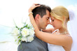 Photo: Just married couple sharing romantic moment Just married couple sharing romantic moment