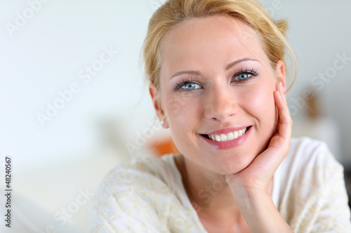 Photo: Portrait of beautiful girl with blue eyes Portrait of beautiful girl with blue eyes