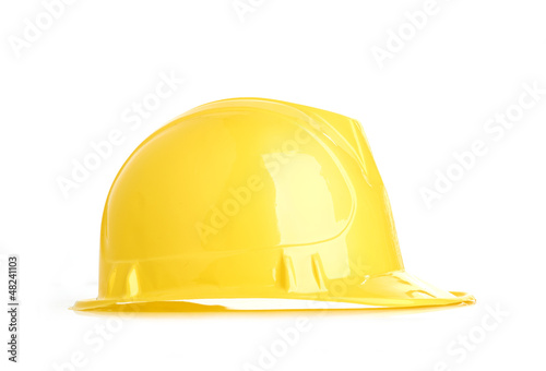 Photo: Isolated yellow helmet Isolated yellow helmet