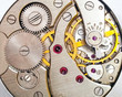 Clock mechanism macro shot