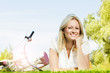 happy young woman relaxing