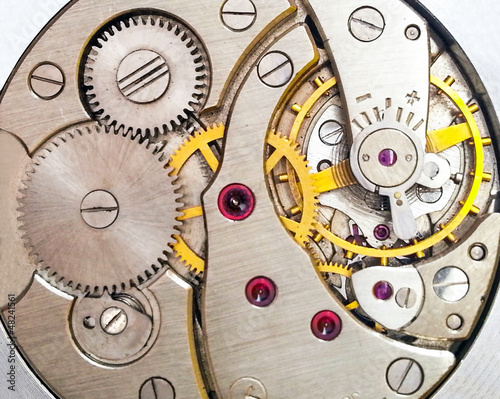 Photo: Clock mechanism macro shot Clock mechanism macro shot