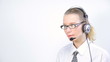Woman working in a call center