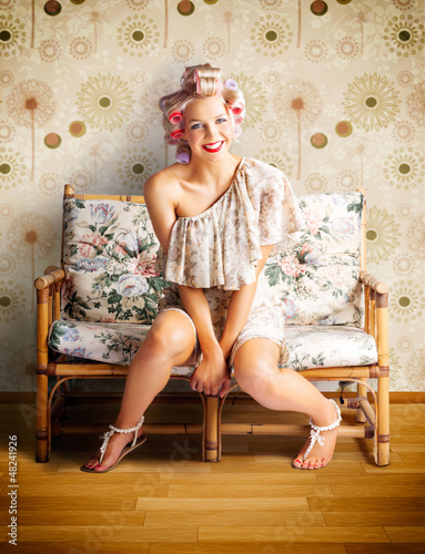 Photo: Beautiful Woman Getting New Hair Style At Salon Beautiful Woman Getting New Hair Style At Salon