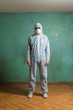 The man in white jumpsuit.