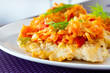 Fried cod with vegetables for dinner