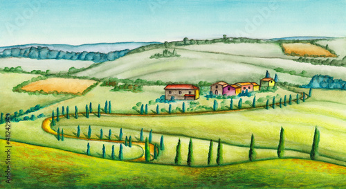 Illustration: Rural landscape Rural landscape