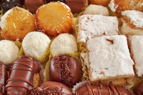 Photo: variety of pastries, sweet background variety of pastries, sweet background