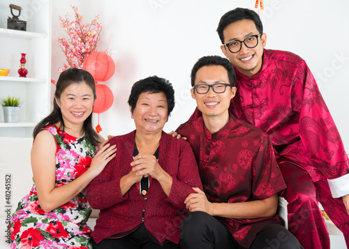 Photo: Asian family reunion. Asian family reunion.