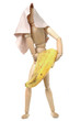 Wooden dummy with a veil