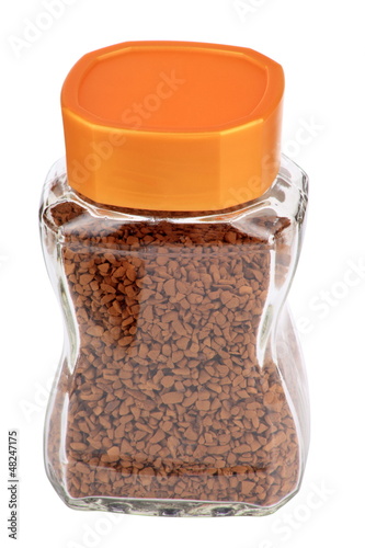 Photo: jar of instant coffee isolated jar of instant coffee isolated