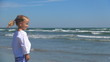 Child Looking at the Sea Very Excited About the Sea View