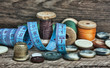 still life of spools of thread