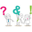 Geschäftsleute, Buchstaben, ? & !, FAQ, Fragen, Antworten