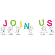Businessmen, letters, JOIN US, hiring, team