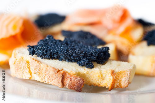 Photo: Crostini with salmon and caviar Crostini with salmon and caviar