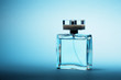 Perfume on blue background