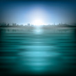abstract background with silhouette of city