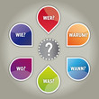 Icons 6-W-Fragewörter colorful